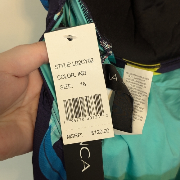 NWT La Blanca Push-up One-piece Tropical Print Swimsuit - Picture 5 of 6